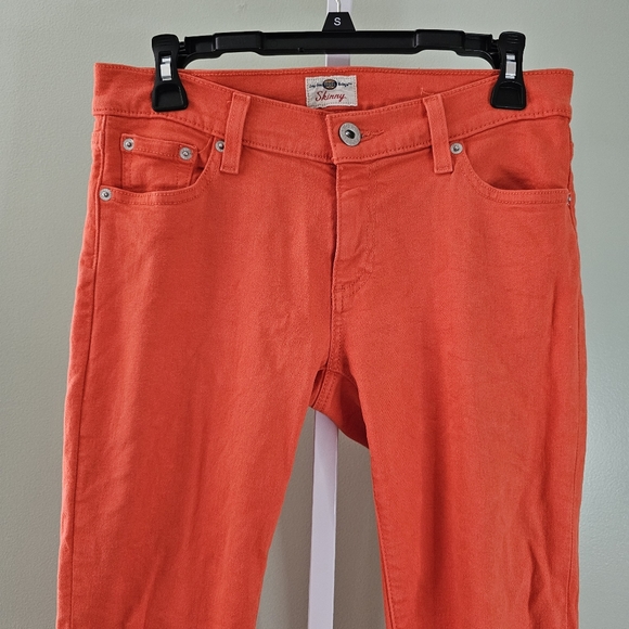 Fossil Skinny Jeans Bright Orange Size 28 Mid Rise - Picture 3 of 10